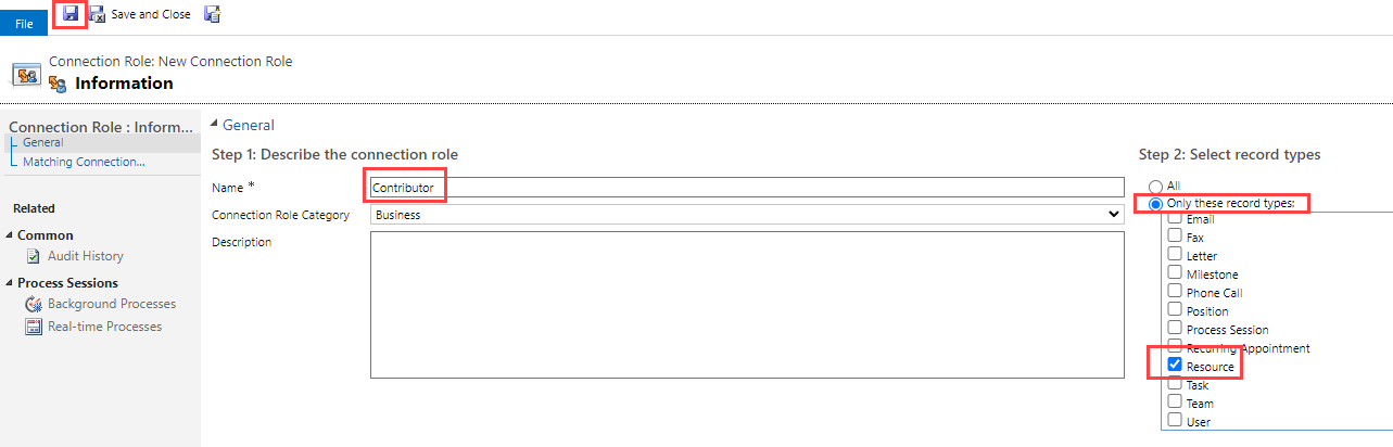 Add connection role.