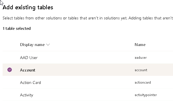 Add tables.
