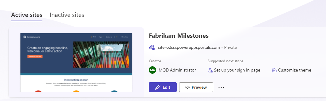 Power Pages sites.