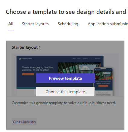 Select Starter layout template..